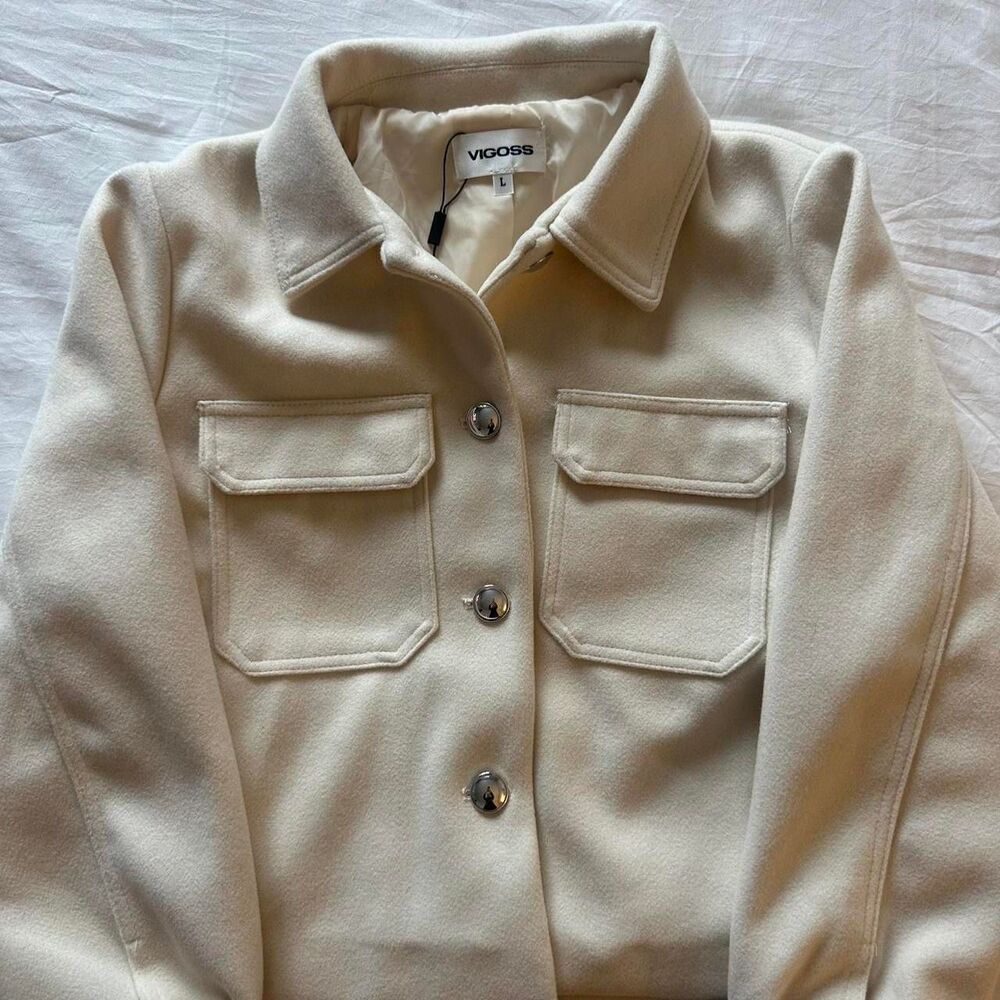 Vigoss Women's Cream and White Jacket